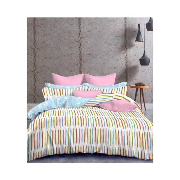 Pościel dwuosobowa z mikrowłókna DecoKing Basic Stiches, 200x220 cm-image-1