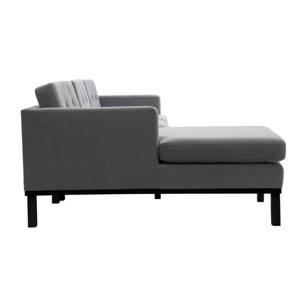 Jasnoszara sofa z czarnymi nogami Vivonita Johan, lewy róg-image-3