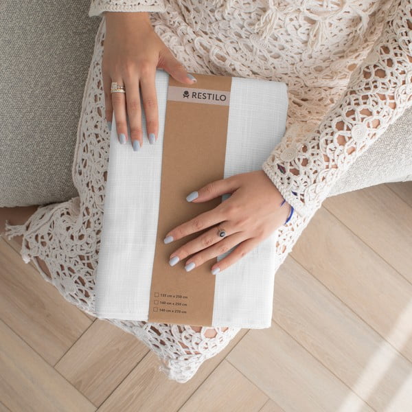 Biała zasłona 140x270 cm Valeta – Restilo-image-2