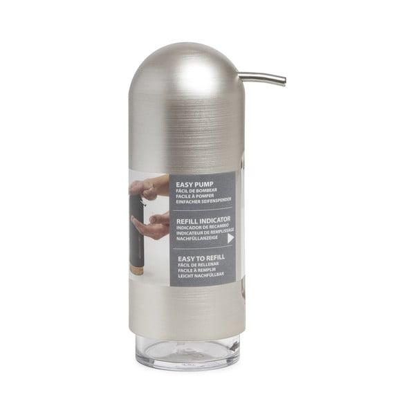 Plastikowy dozownik do mydła w kolorze srebra 350 ml Penguin – Umbra-image-4