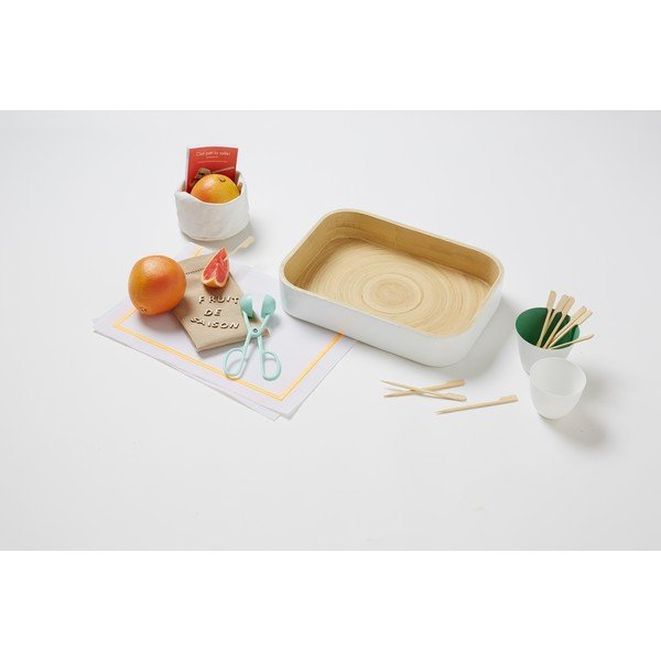 Bambusowa taca Bamboo White, 31x22 cm-image-1