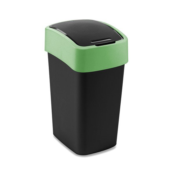Zielony/czarny plastikowy kosz na śmieci do segregacji odpadów 25 l Flip Bin – Curver