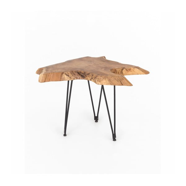 Stolik z blatem z drewna tekowego WOOX LIVING Natura, 50x50 cm