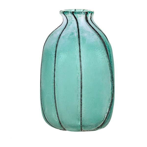 Niebieski wazon szklany Dino BIanchi Lecce, wysokość 23,5 cm