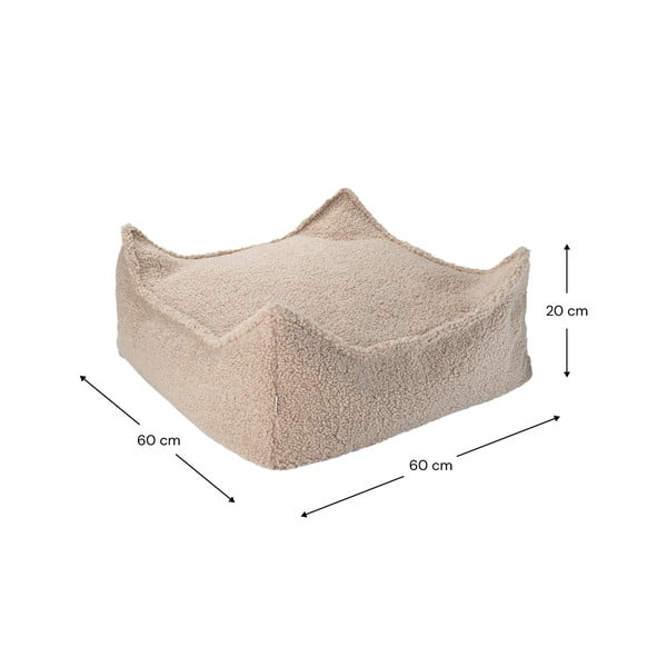 Jasnobrązowy dziecięcy worek do siedzenia z materiału bouclé Square – Wigiwama-image-4