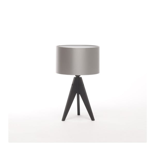 Srebrna lampa stołowa 4room Artist, czarna lakierowana brzoza, Ø 25 cm