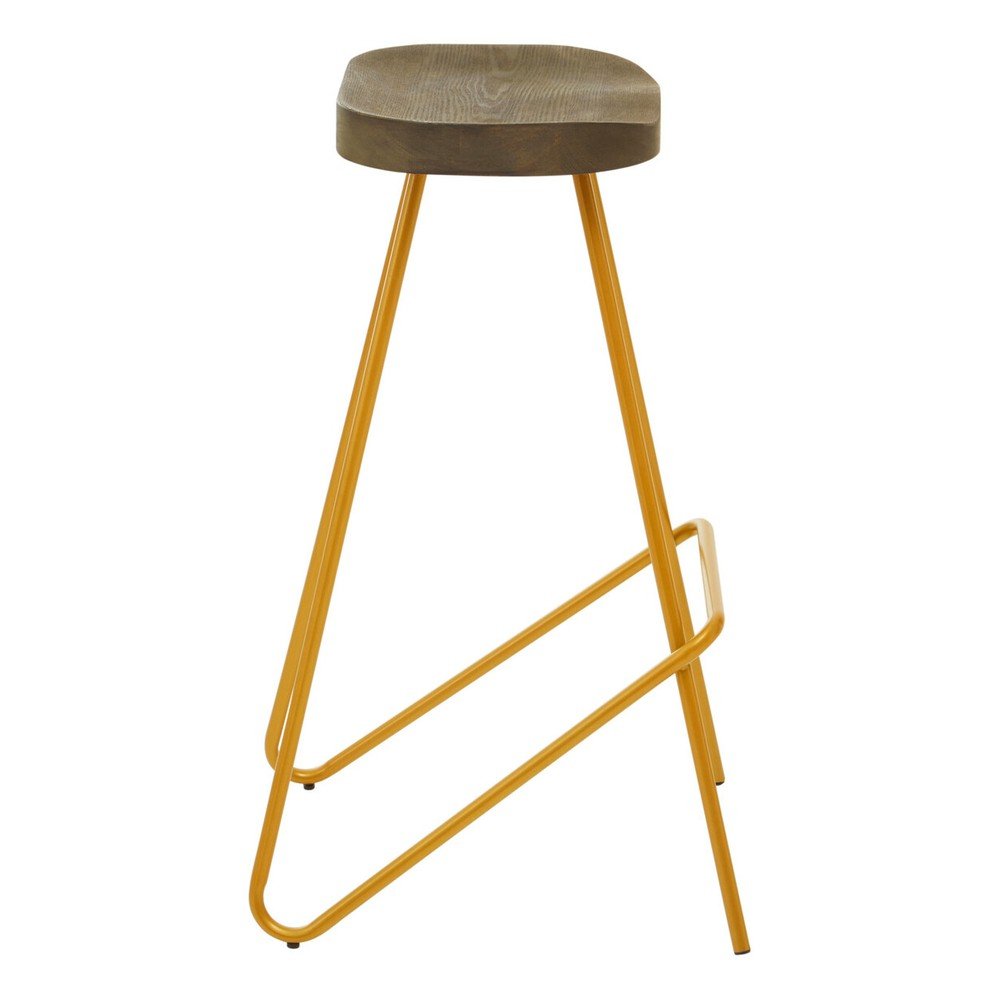 Hoker z litego drewna wiązu w kolorze złota/w naturalnym kolorze (wysokość siedziska 78 cm) District – Premier Housewares (zdjęcie 2)