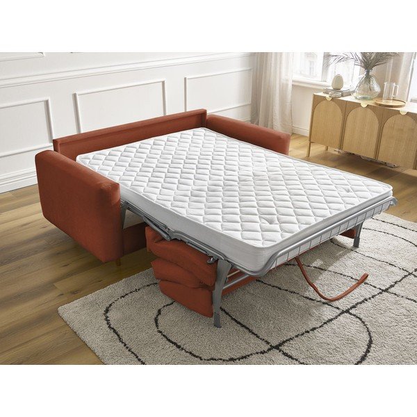 Pomarańczowa rozkładana sofa do spania 200 cm Cocoone – Bobochic Paris-image-1