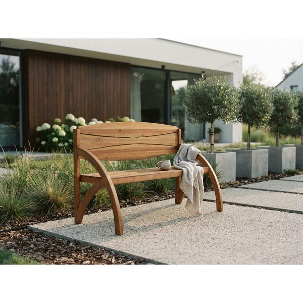 Brązowa drewniana ławka ogrodowa Hadia – Garden Pleasure-image-1