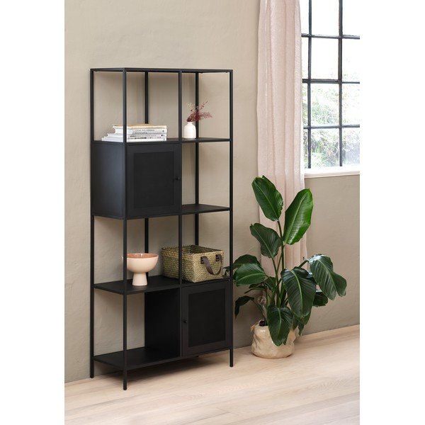 Czarny metalowy regał 80x180 cm Malibu – Unique Furniture-image-1
