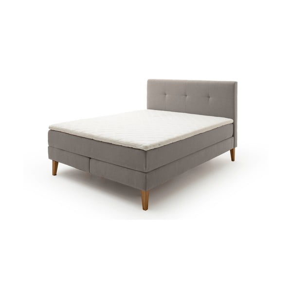 Jasnoszare łóżko boxspring 160x200 cm Stockholm – Meise Möbel