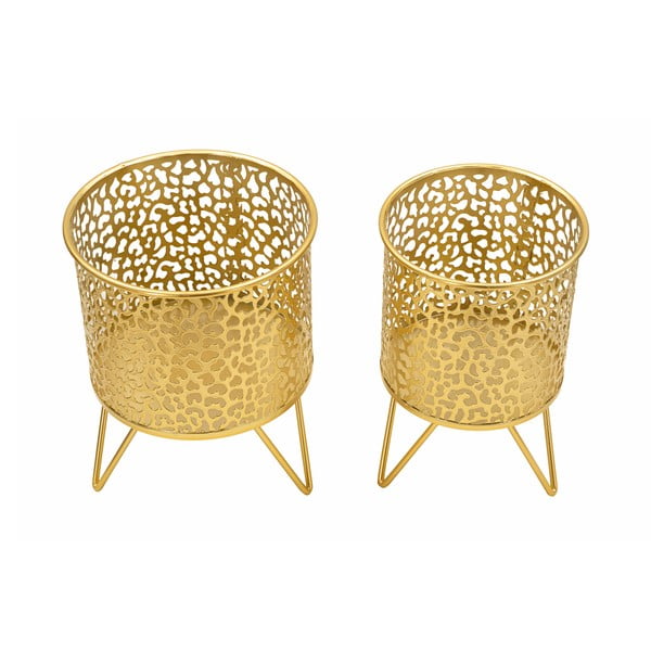 Metalowe kwietniki 2 szt. ø 16 cm (wysokość 20 cm) Piny – Mauro Ferretti-image-2