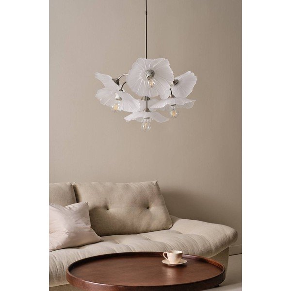 Szklana lampa wisząca ze ściemniaczem w kolorze matowego srebra ø 70 cm Nugget – Jotex-image-2