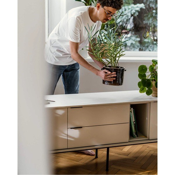 Szarobeżowa szafka pod TV 189x61x42 cm Mod – noo.ma-image-2