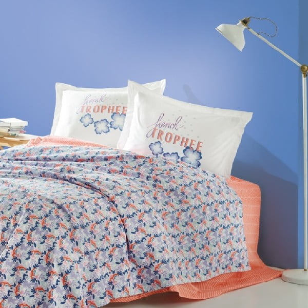 Narzuta na łóżko dwuosobowe z prześcieradłem i poszewkami na poduszkę Loulou, 220x240 cm