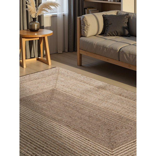 Dywan z juty dwustronny/tkany ręcznie w jasnym naturalnym kolorze/w ciemnym naturalnym kolorze 160x230 cm Juno – Hanse Home-image-1