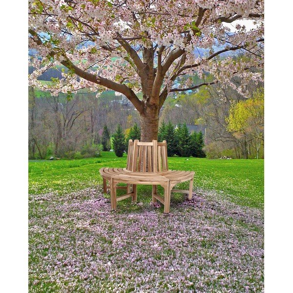 Brązowa drewniana ławka ogrodowa Java – Garden Pleasure-image-1