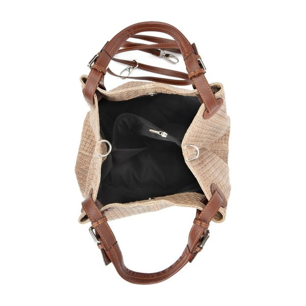 Brązowo-szara torebka skórzana Isabella Rhea 858-image-4