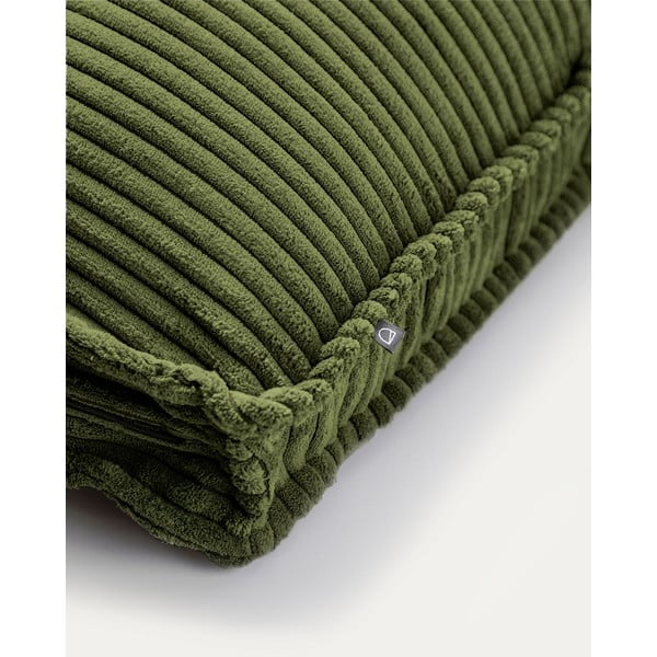 Zielona sztruksowa poduszka na sofę Blok – Kave Home-image-2