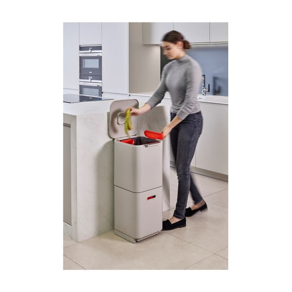Kremowy kosz do segregowania Joseph Joseph Totem Compact, 40 l-image-2