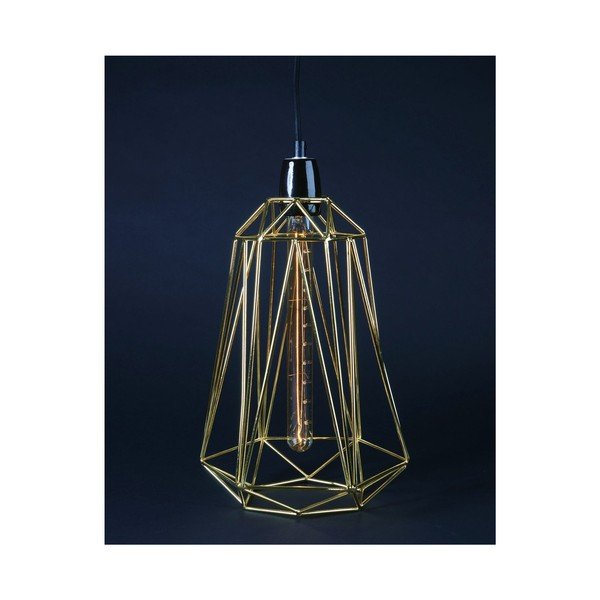 Złota lampa wisząca z czarnym kablem Filament Style Diamond #5-image-1