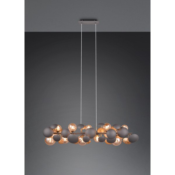 Lampa wisząca w szaro-złotym kolorze ze szklanym kloszem Bubble – Trio Select-image-2