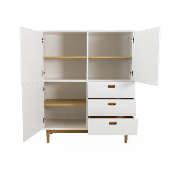 Biała wysoka komoda 114x137 cm Svea – Tenzo-image-3