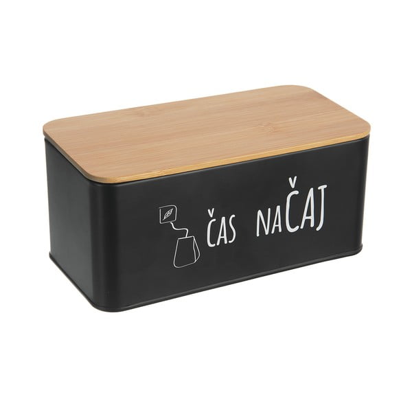 Czarno-naturalne metalowe pudełko na herbatę – Orion-image-2
