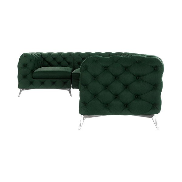 Ciemnozielony aksamitny narożnik (lewostronny/w kształcie litery L) Chelsea – Ropez-image-1