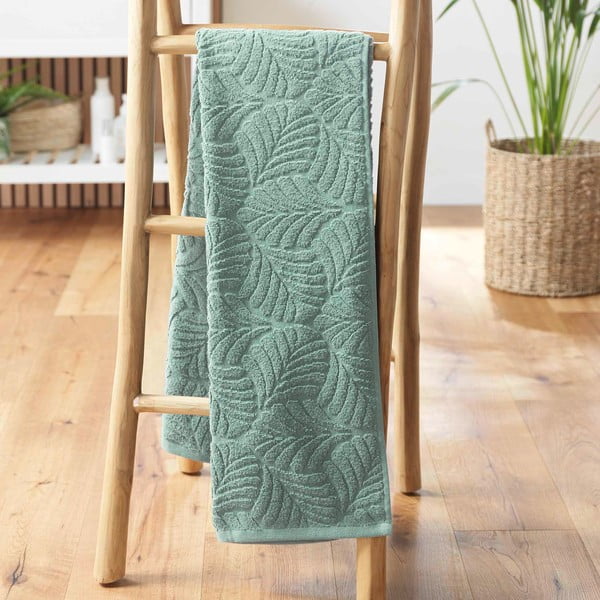 Jasnozielony bawełniany ręcznik kąpielowy frotte 70x130 cm Madeira – douceur d'intérieur-image-1