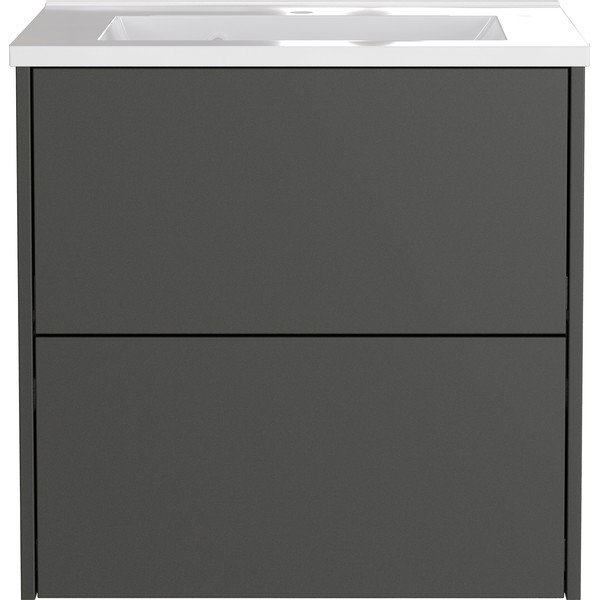 Antracytowa wisząca szafka pod umywalkę z matowym wykończeniem 61x61 cm Bodera – Germania-image-2