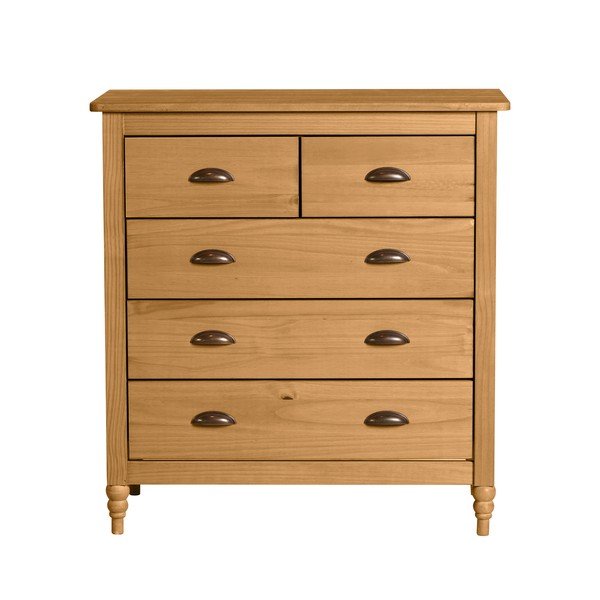 Komoda z 5 szufladami z litego drewna sosnowego Marckeric Mia, 79x83 cm