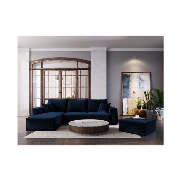 Ciemnoniebieska narożna sofa Cosmopolitan Design Florida, lewostronna-image-4