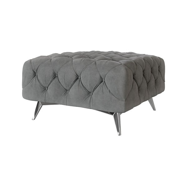 Szary aksamitny podnóżek Chelsea – Ropez-image-1