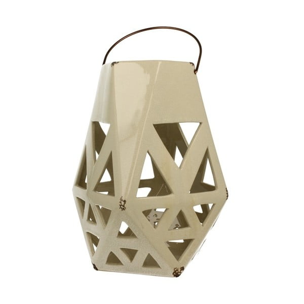 Kremowy lampion ceramiczny Duo Gift, wys. 27,5 cm