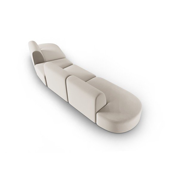 Beżowa aksamitna sofa prawostronna 428 cm Paolo – Milo Casa-image-3