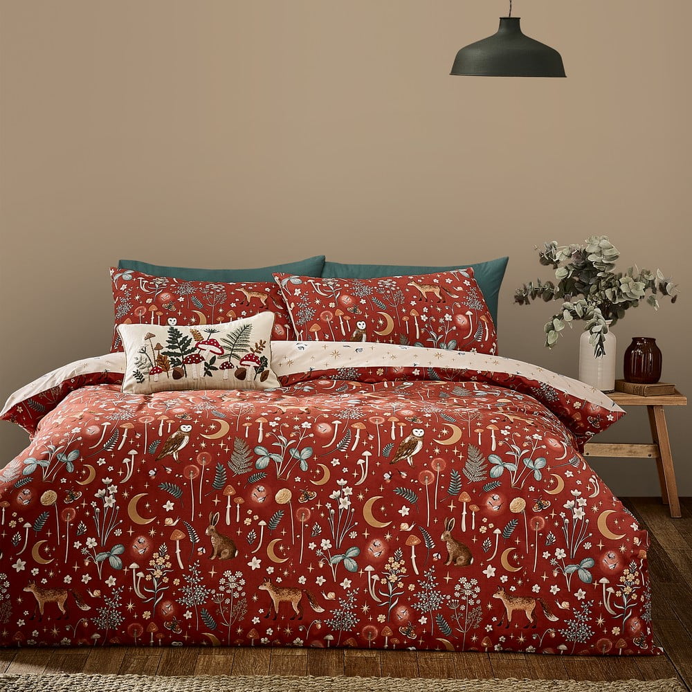 Ceglasta pościel dwuosobowa 200x200 cm Enchanted Twilight Animals – Catherine Lansfield (zdjęcie 6)