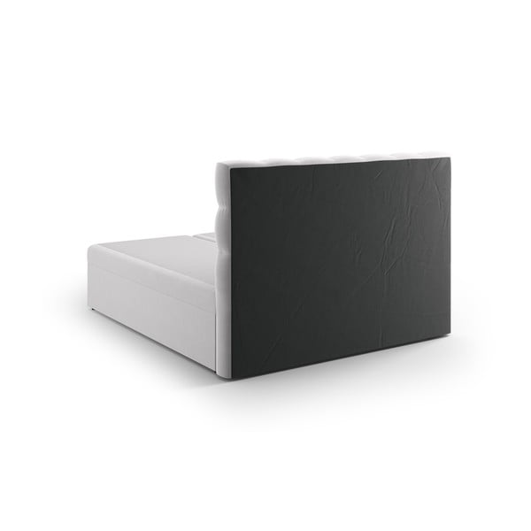 Jasnoszare łóżko boxspring ze schowkiem 160x200 cm Bali – Cosmopolitan Design-image-2