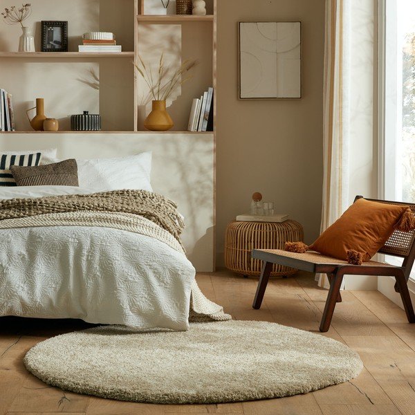 Beżowy okrągły dywan ø 133 cm – Flair Rugs-image-1