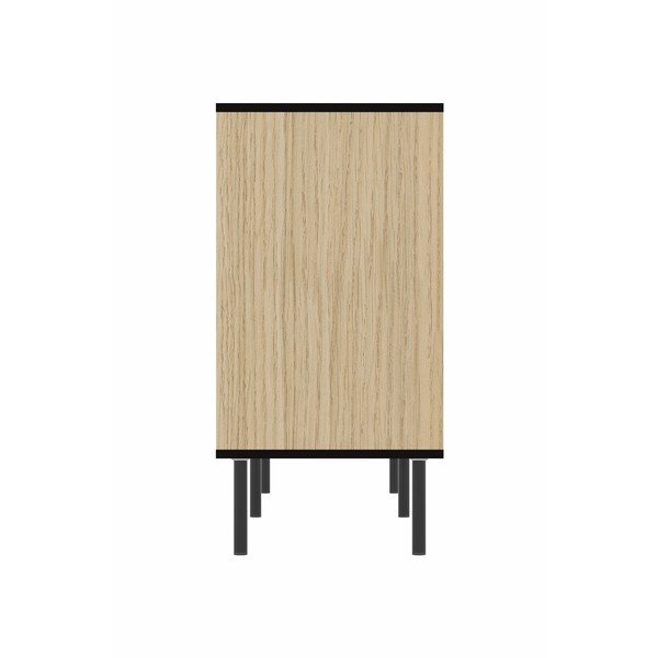 Czarna niska komoda w dekorze dębu 170x80 cm Lord – TemaHome -image-1