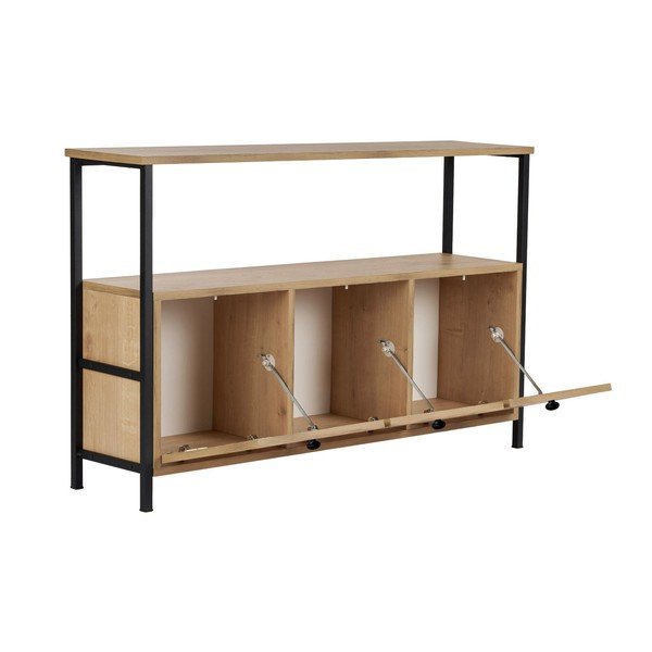 Konsola w dekorze dębu w jasnym naturalnym kolorze 29,5x120 cm Solace – Kalune Design-image-3