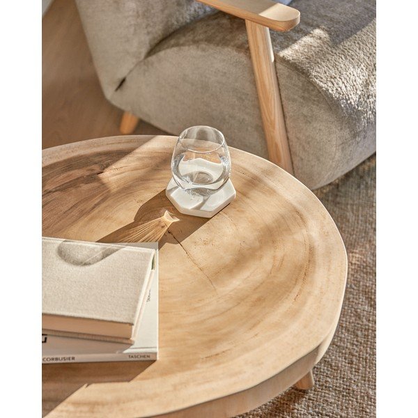 Okrągły stolik z litego drewna munggur ø 65 cm Wellcres – Kave Home-image-2