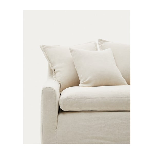 Beżowa lniana sofa 230 cm Zenira – Kave Home-image-4