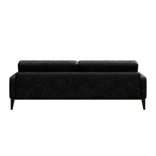 Czarna sofa skórzana MESONICA Musso Tufted, 210 cm-image-3