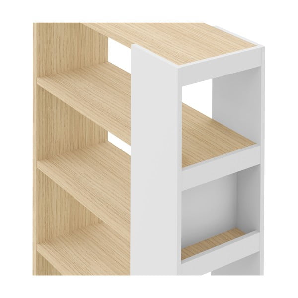 Biały regał z blatem w dekorze dębu 90x188 cm Ella – TemaHome-image-1