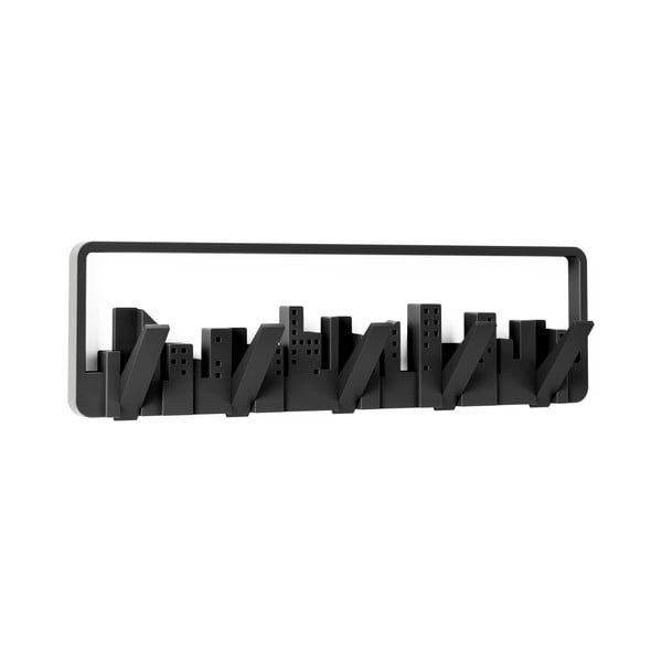 Czarny plastikowy wieszak ścienny Skyline – Umbra-image-2