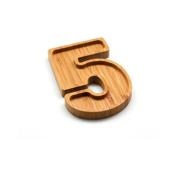 Miska bambusowa na orzeszki w kształcie numeru 5 Bambum Numero