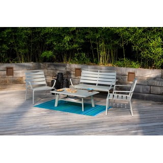 Szary aluminiowy zestaw ogrodowych mebli wypoczynkowych dla 4 osób Spring − Ezeis