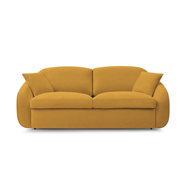Żółta rozkładana sofa 235 cm Cezanne – Bobochic Paris