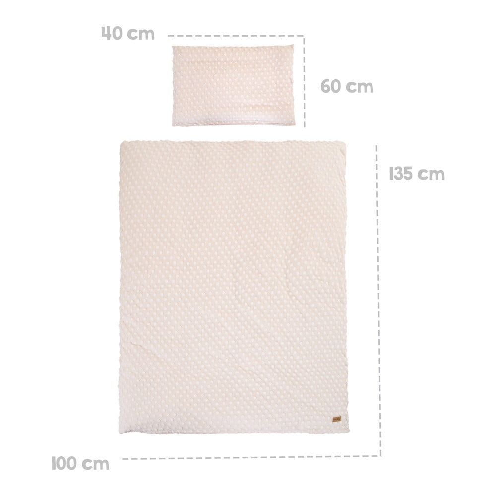 Beżowa pościel dziecięca do łóżeczka z mieszanki bawełny 100x135 cm Frosty Almond – Roba (zdjęcie 4)